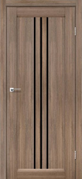 Двери Leador Doors Verona серое дерево Черное стекло
