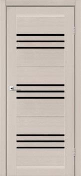 Двери Leador Doors Sovana дуб латте Черное стекло