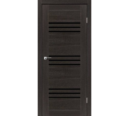 Межкомнатные Двери Leador Doors Sovana дуб саксонский Черное стекло ПВХ плёнка
