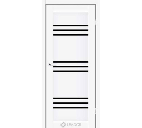 Двери Leador Doors Sovana Белые Черное стекло