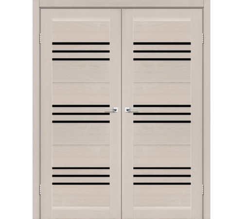 Межкомнатные Двери Leador Doors Sovana двойные Черное стекло ПВХ плёнка
