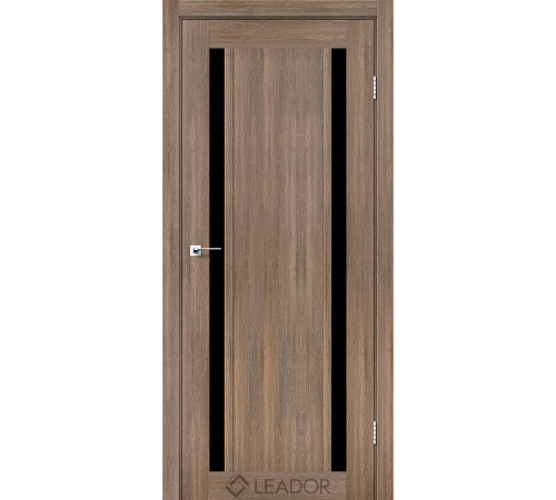 Межкомнатные Двери Leador Doors Catania Черное стекло ПВХ плёнка
