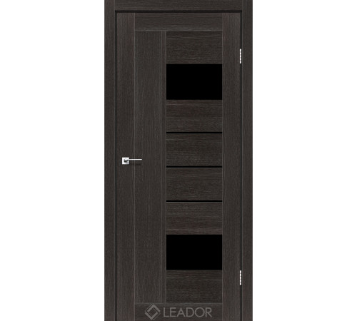 Межкомнатные Двери Leador Doors Como Черное стекло ПВХ плёнка