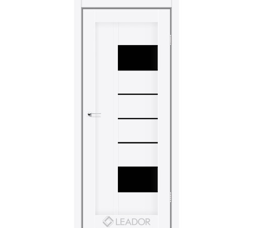 Межкомнатные Двери Leador Doors Como Черное стекло ПВХ плёнка