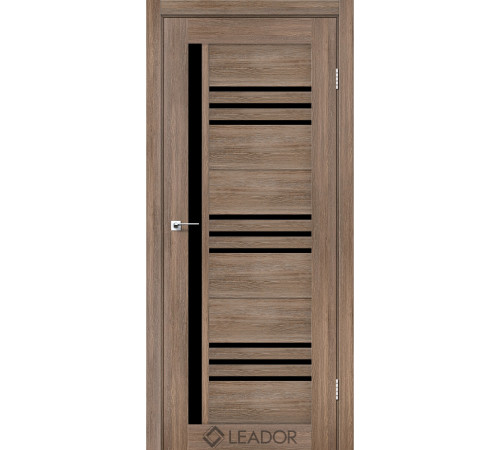 Межкомнатные Двери Leador Doors Compania Черное стекло ПВХ плёнка