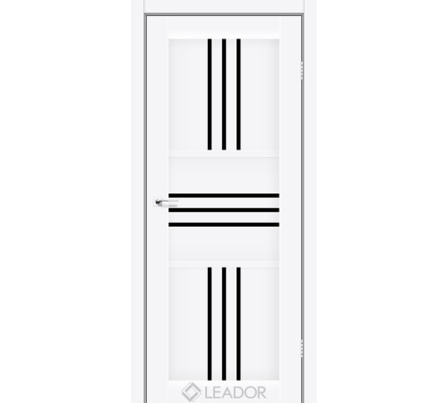 Межкомнатные Двери Leador Doors Rona Черное стекло ПВХ плёнка
