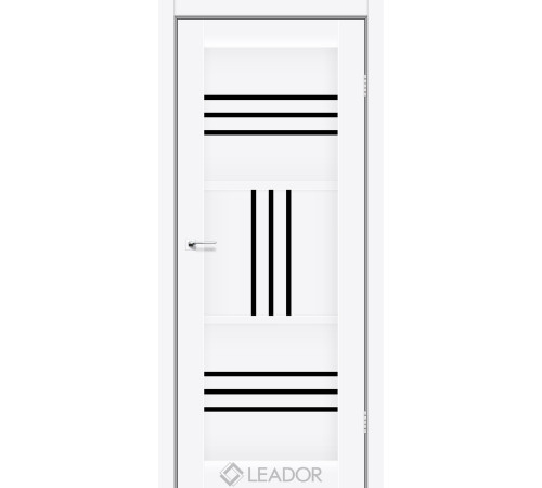 Міжкімнатні Двері Leador Doors Gela Чорне скло ПВХ плівка