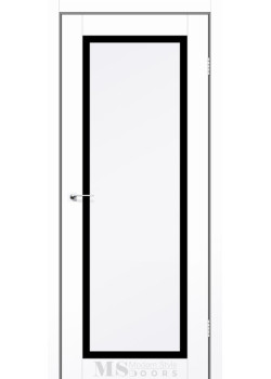 Двері MSDoors Fashion Holst DALLAS білий матовий Чорне скло