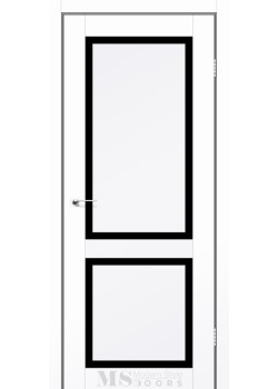 Двері MSDoors Fashion Holst KANSAS білий матовий Чорне скло