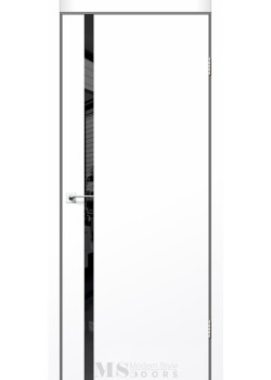 Двері MSDoors Fashion Holst NEBRASKA білий матовий Чорне скло