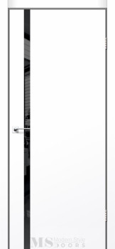 Двері MSDoors Fashion Holst NEBRASKA білий матовий Чорне скло