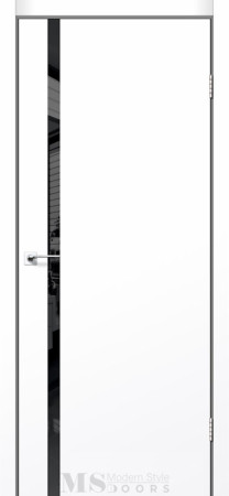 Межкомнатные Двери MSDoors Fashion Holst NEBRASKA белый матовый Черное стекло ПВХ плёнка