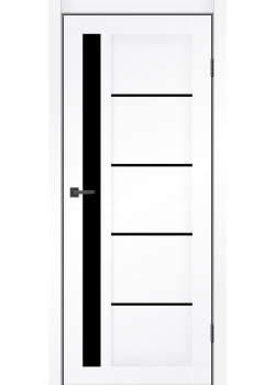 Двері MSDoors Fashion Holst ALABAMA білий матовий Чорне скло