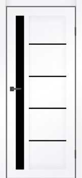 Двері MSDoors Fashion Holst ALABAMA білий матовий Чорне скло