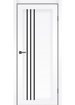 Двері MSDoors Fashion Holst NEVADA білий матовий Чорне скло