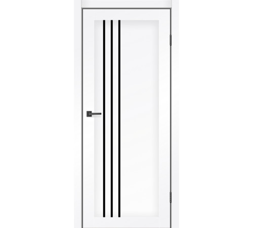 Міжкімнатні Двері MSDoors Fashion Holst NEVADA білий матовий Чорне скло ПВХ плівка