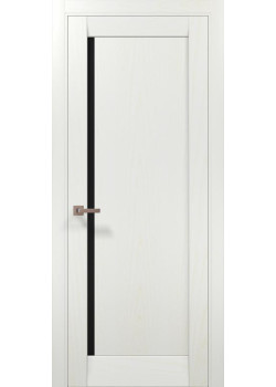 Двері Папа Карло Millenium ML-61 ясень білий Чорне скло