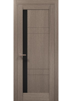 Двері Папа Карло Millenium ML-644 дуб сірий Чорне скло