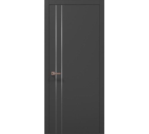 Межкомнатные Двери Папа Карло Plato PL-24 темно-серый супермат ПВХ плёнка