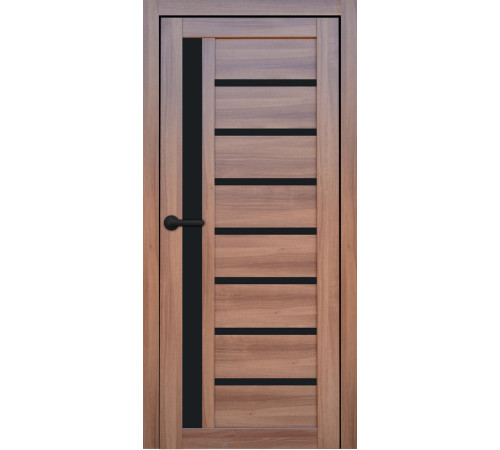 Міжкімнатні Двері Portalino Doors PL-PVC-01 Чорне скло ПВХ плівка