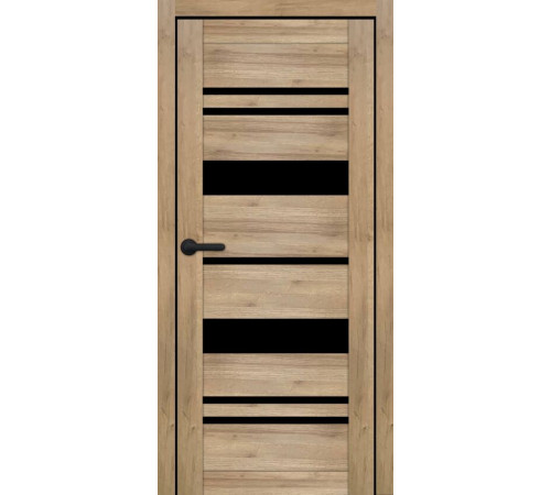 Міжкімнатні Двері Portalino Doors PL-ECO-04 Чорне скло Ламінатин
