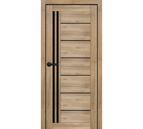 Міжкімнатні Двері Portalino Doors PL-ECO-14 Чорне скло Ламінатин