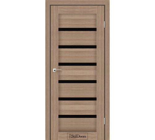 Межкомнатные Двери StilDoors FLORIDA Черное стекло ПВХ плёнка