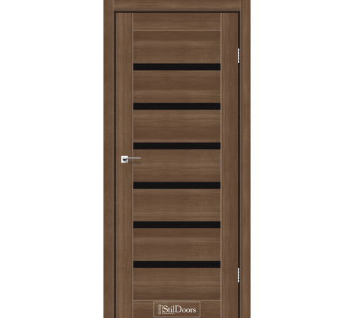 Межкомнатные Двери StilDoors FLORIDA Черное стекло ПВХ плёнка