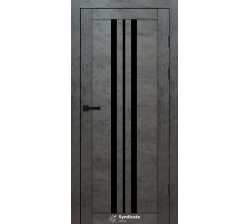 Межкомнатные Двери Syndicate Doors SD-PVC-107 Черное стекло ПВХ плёнка