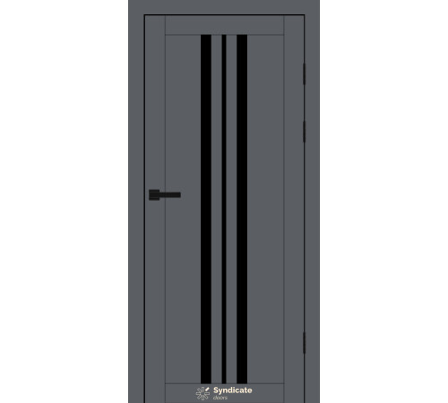 Межкомнатные Двери Syndicate Doors SD-PVC-107 Черное стекло ПВХ плёнка