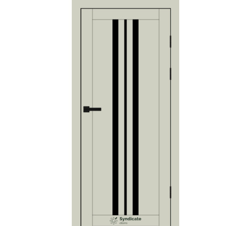 Межкомнатные Двери Syndicate Doors SD-PVC-107 Черное стекло ПВХ плёнка
