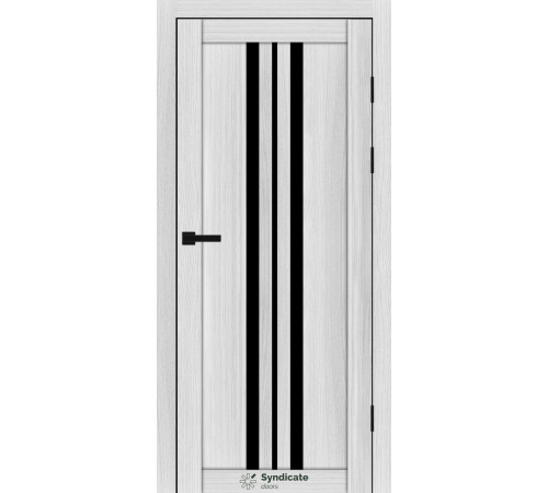 Межкомнатные Двери Syndicate Doors SD-PVC-107 Черное стекло ПВХ плёнка
