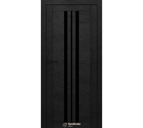Межкомнатные Двери Syndicate Doors SD-PVC-107 Черное стекло ПВХ плёнка