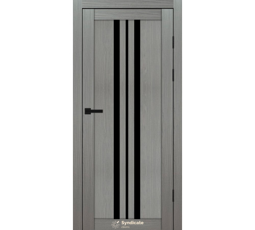 Межкомнатные Двери Syndicate Doors SD-PVC-107 Черное стекло ПВХ плёнка
