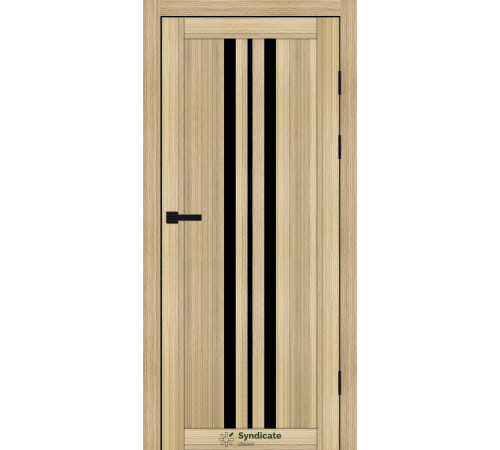 Межкомнатные Двери Syndicate Doors SD-PVC-107 Черное стекло ПВХ плёнка