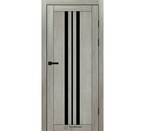 Межкомнатные Двери Syndicate Doors SD-PVC-107 Черное стекло ПВХ плёнка