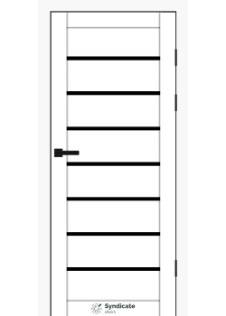 Двері Syndicate Doors SD-PVC-102 білий Чорне скло