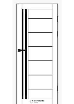 Двері Syndicate Doors SD-PVC-114 білий Чорне скло