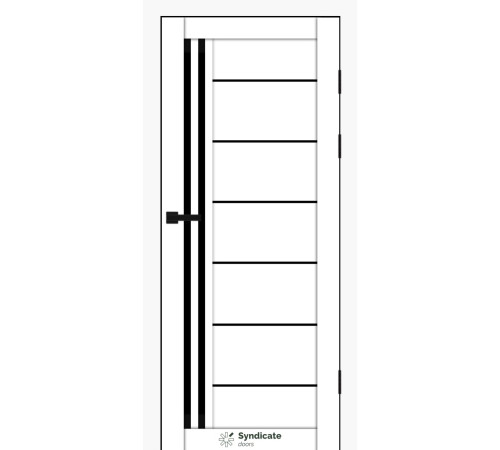 Межкомнатные Двери Syndicate Doors SD-PVC-114 белый Черное стекло ПВХ плёнка
