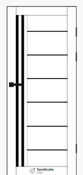 Двери Syndicate Doors SD-PVC-114 белый Черное стекло