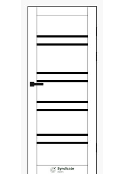 Двері Syndicate Doors SD-PVC-118 білий Чорне скло