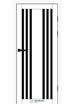 Двері Syndicate Doors SD-PVC-126 білий Чорне скло