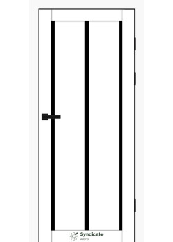 Двері Syndicate Doors SD-PVC-128 білий Чорне скло