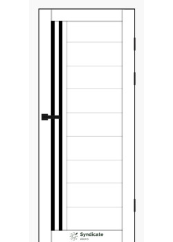 Двері Syndicate Doors SD-PVC-135 білий Чорне скло