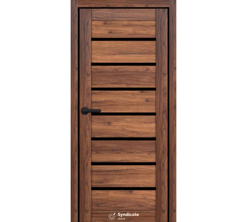 Міжкімнатні Двері Syndicate Doors SD-ECOTOP-102 Чорне скло Ламінатин