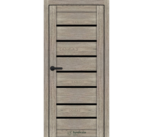 Міжкімнатні Двері Syndicate Doors SD-ECOTOP-102 Чорне скло Ламінатин