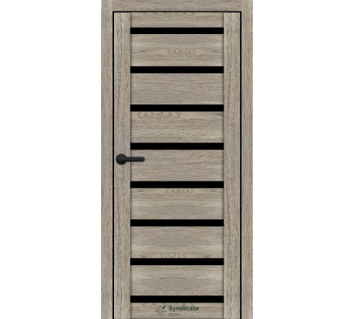 Міжкімнатні Двері Syndicate Doors SD-ECOTOP-103 Чорне скло Ламінатин