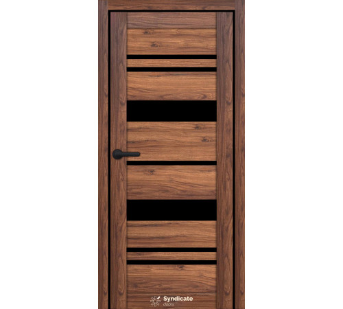Міжкімнатні Двері Syndicate Doors SD-ECOTOP-104 Чорне скло Ламінатин