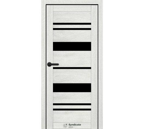 Міжкімнатні Двері Syndicate Doors SD-ECOTOP-104 Чорне скло Ламінатин
