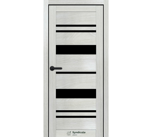 Міжкімнатні Двері Syndicate Doors SD-ECOTOP-104 Чорне скло Ламінатин